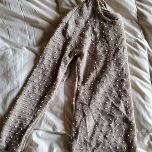 Grey and white polka dot sweater